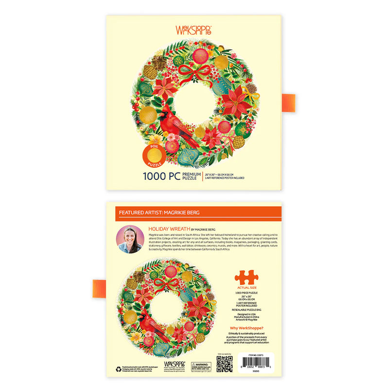 Holiday Wreath Circular 1000 Piece Puzzle