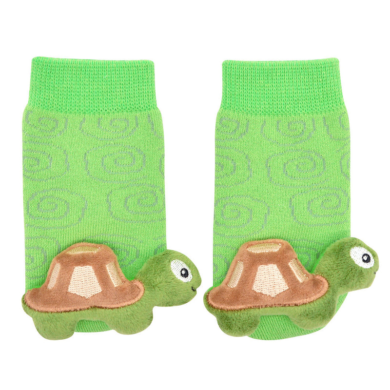 Green Turtle Boogie Toes Rattle Socks