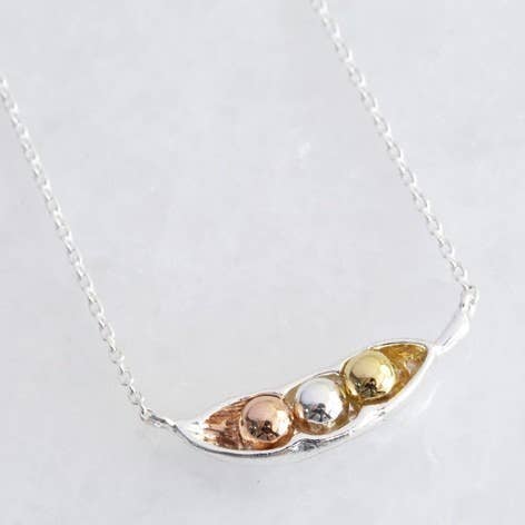 Silver Three Peas In A Pod Necklace