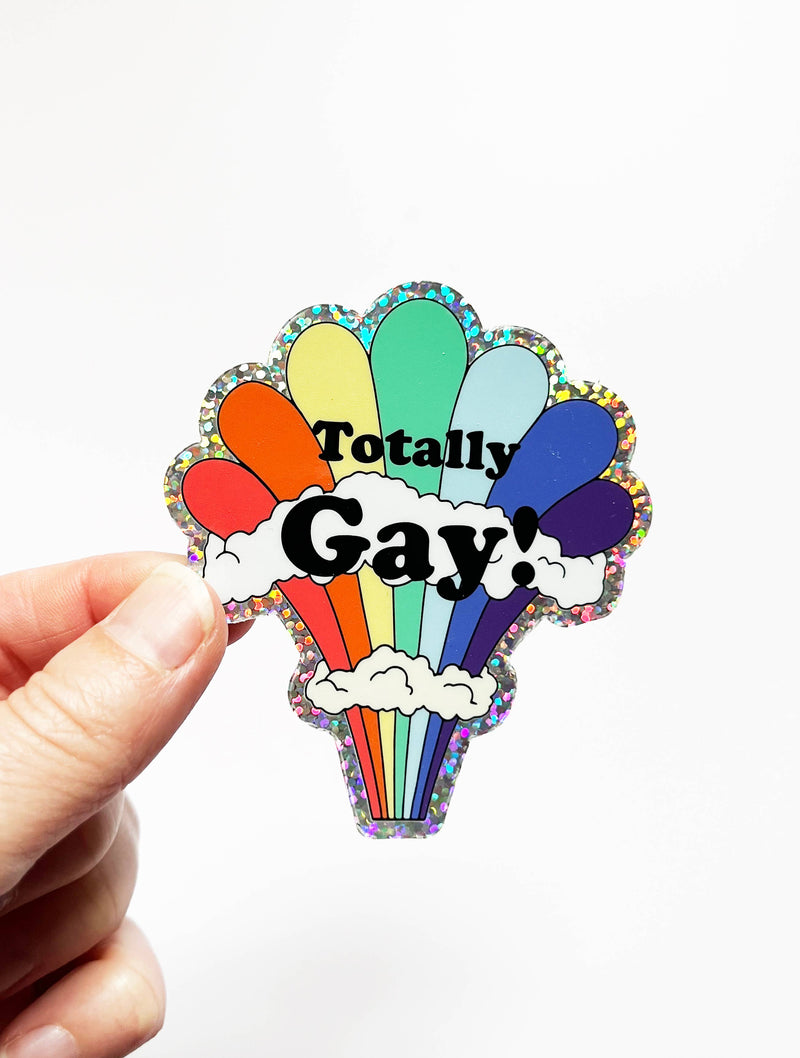 Totally Gay Glitter Sticker