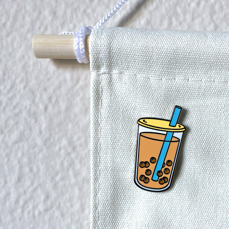 Thai Milk Bubble Tea Enamel Pin