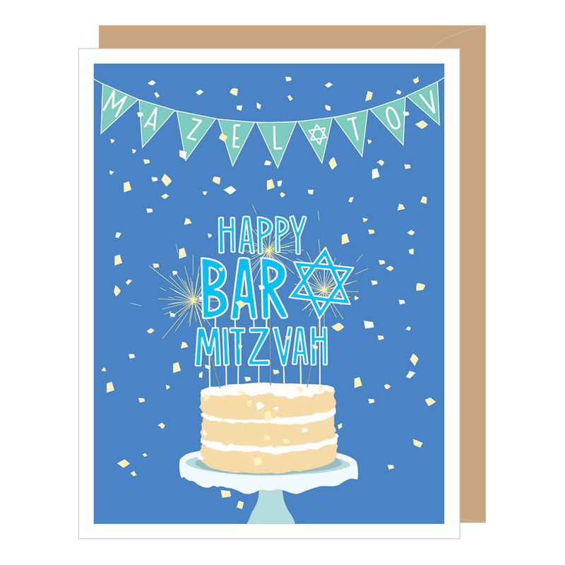 Bar Mitzvah Mazel Tov Cake Card
