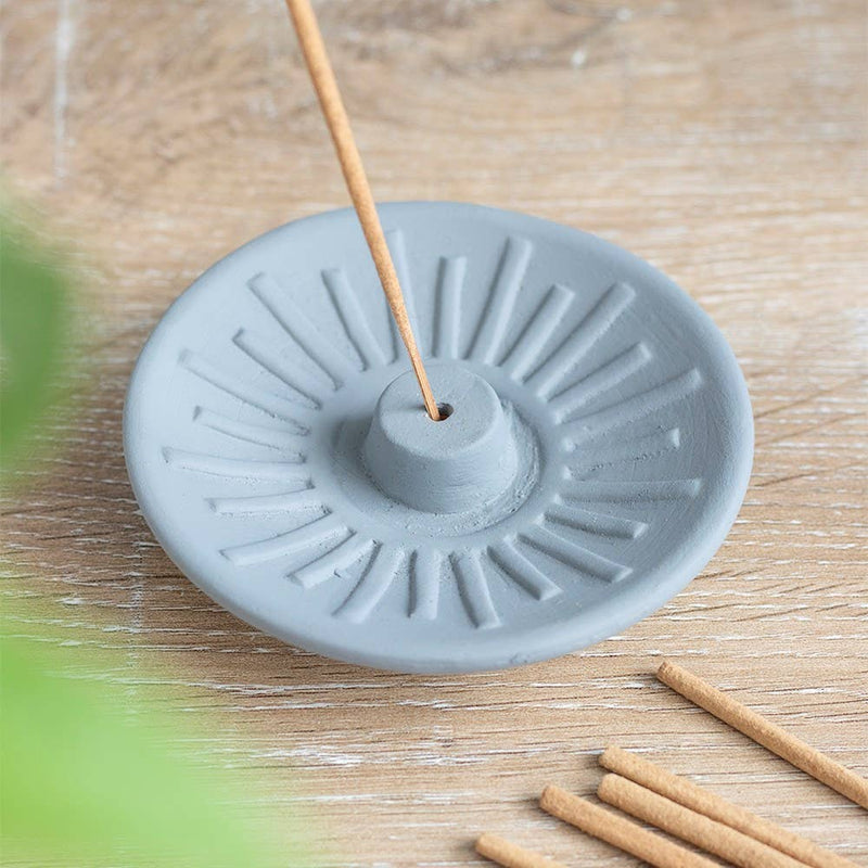 Grey Energy Terracotta Incense Holder