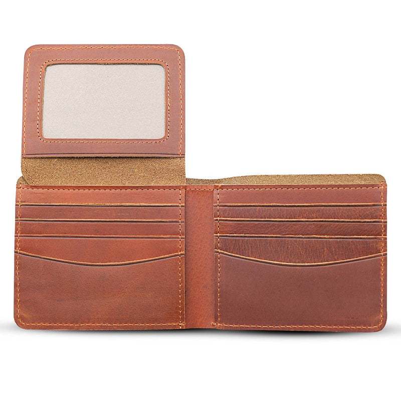 Genuine Leather Wallet with Flap Out ID Window