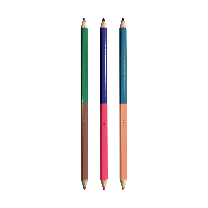2 Of A Kind: Double-Ended Colored Pencils - Set of 12