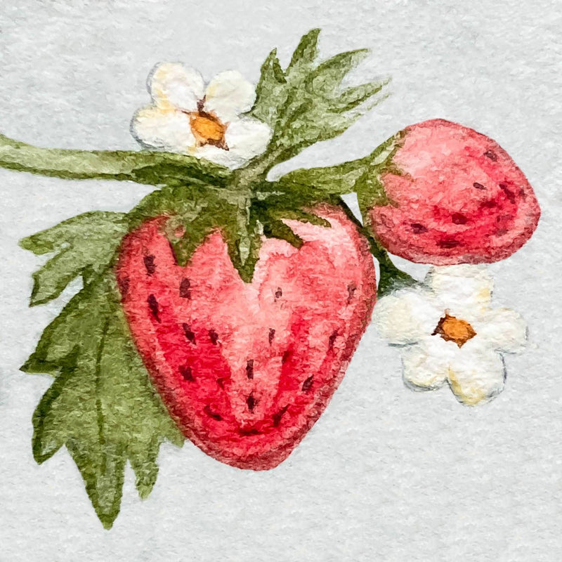 Mini 1" Strawberry Blossom Watercolor Print