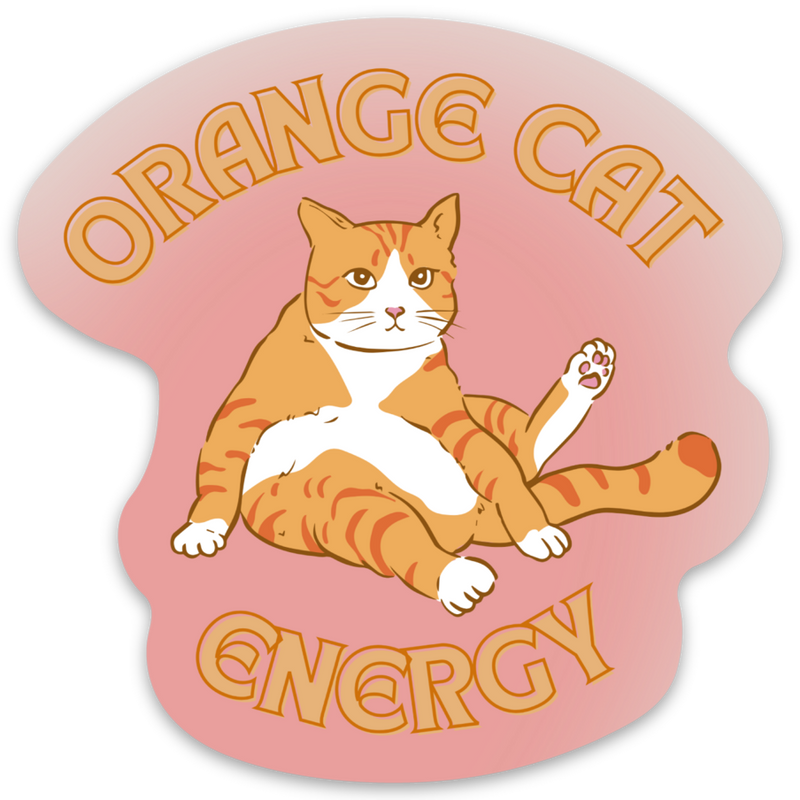 Orange Cat Energy Sticker