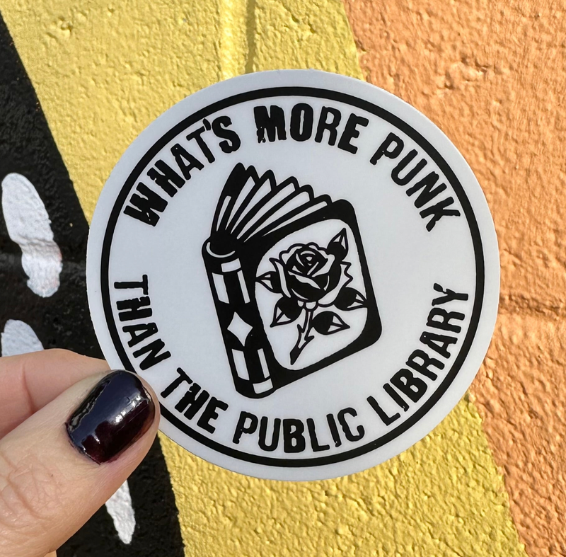 Punk Public Library Round Sticker