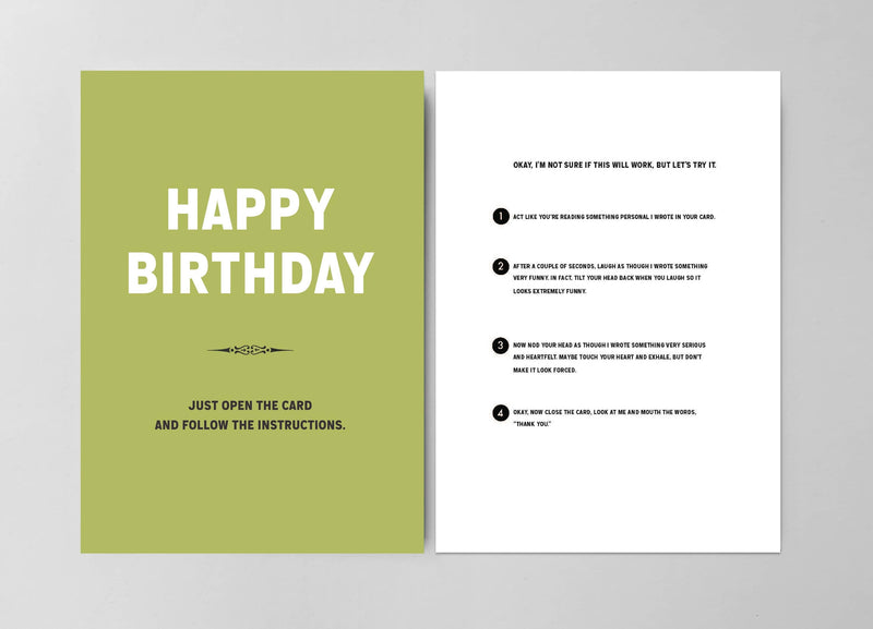Follow the Instructions Birthday Card