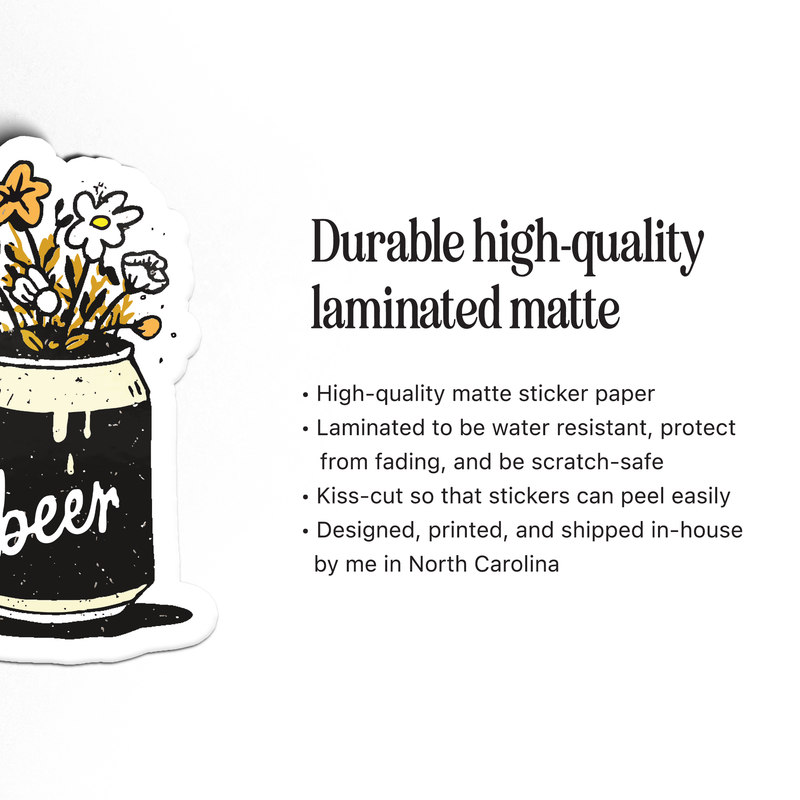 Beer Can Bouquet Matte Sticker