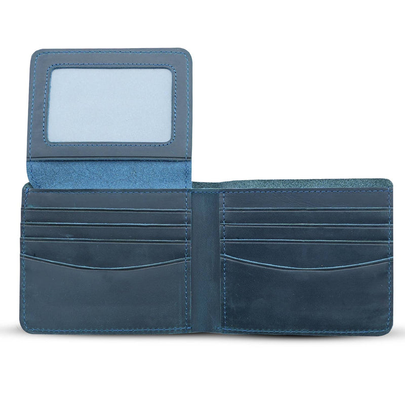 Genuine Leather Wallet with Flap Out ID Window