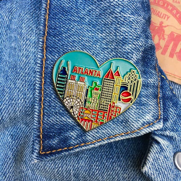 Atlanta Skyline Heart Enamel Pin