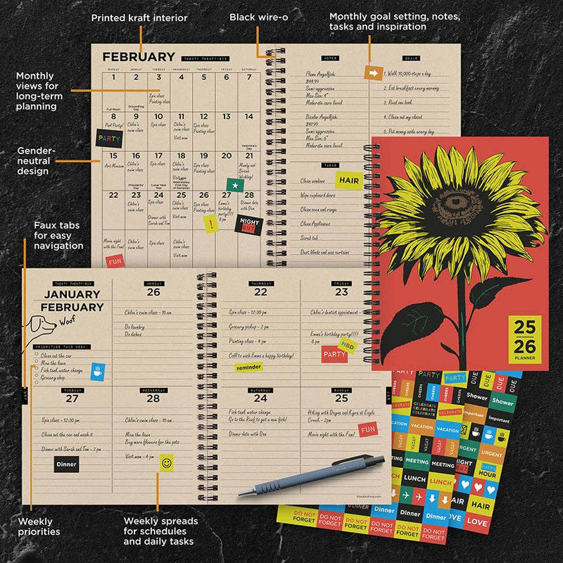Medium Weekly/Monthly Planner 2025-2026 - Andy&