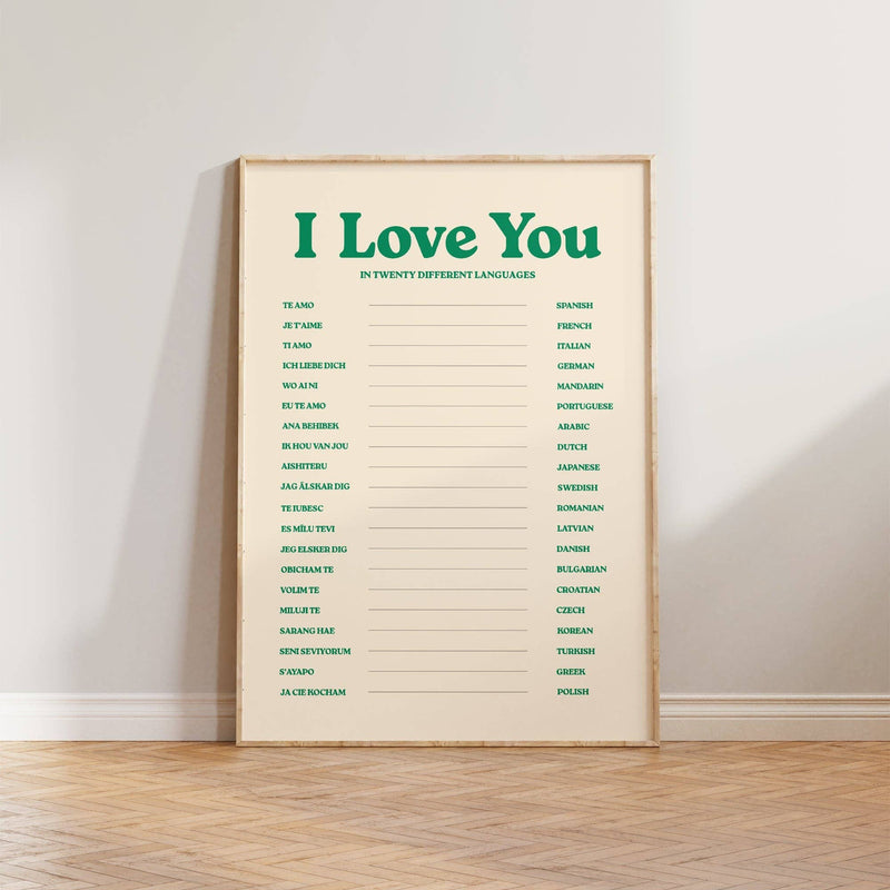 I Love You Retro Print