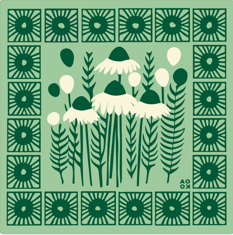 Green Coneflower Bandana