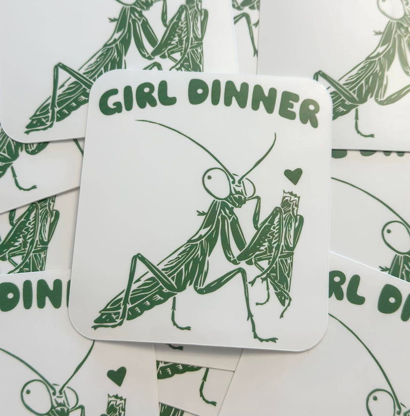 Girl Dinner Praying Mantis Sticker