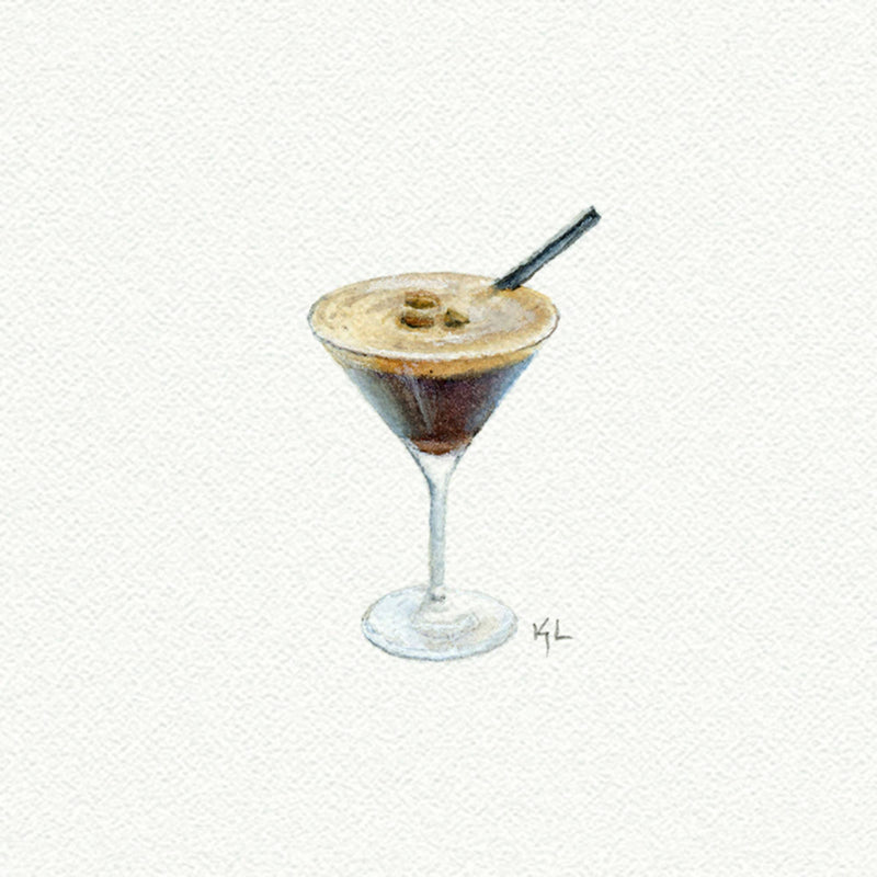 Espresso Martini Miniature Watercolor Art Print