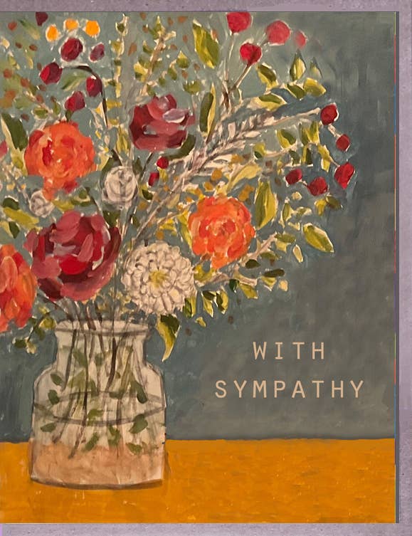Flowers on Yellow Sympathy Card