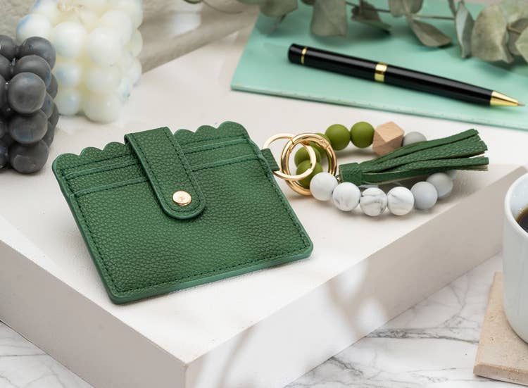 Leather Keychain Wallet with Wristlet