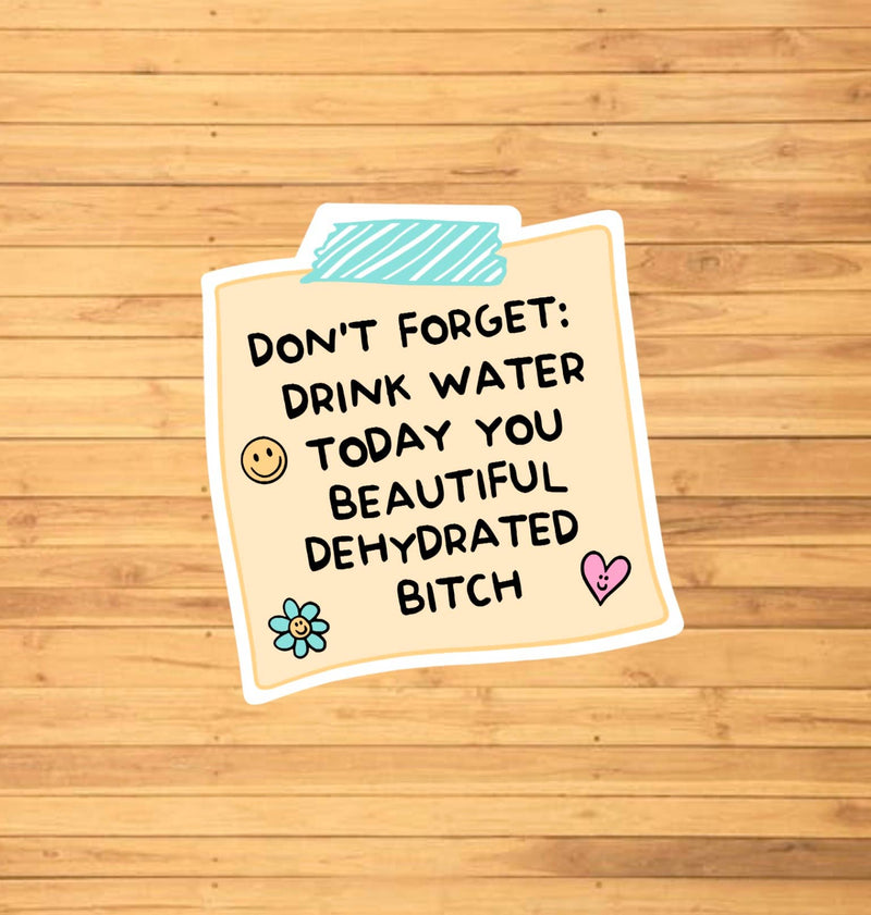 Drink Water Sticky Note Sticker