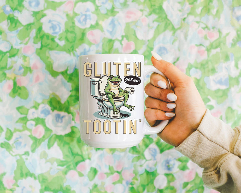 Gluten Got Me Tootin Frog Mug