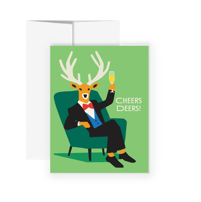 Cheers Deers! Christmas Card Set of 6