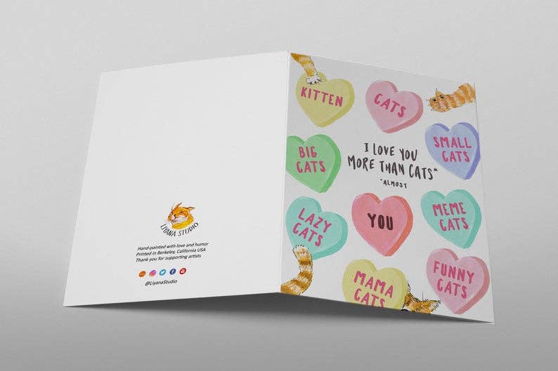 Love You More Than Cats Card