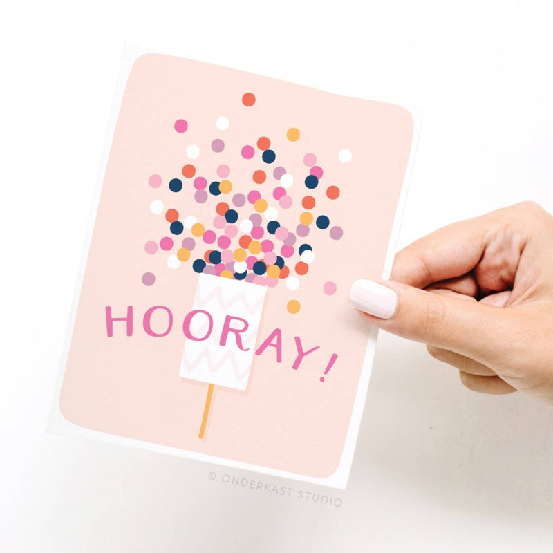 Hooray Confetti Popper Card