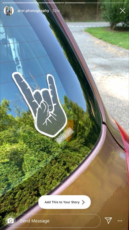 Rock On Hand Sign Sticker