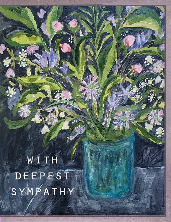 Purple Flowers Deepest Sympathy Card