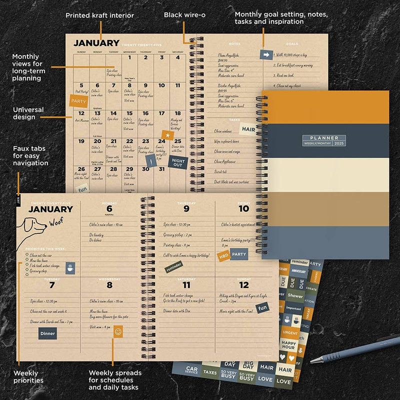 2025 Elemental Stripes Planner - Medium