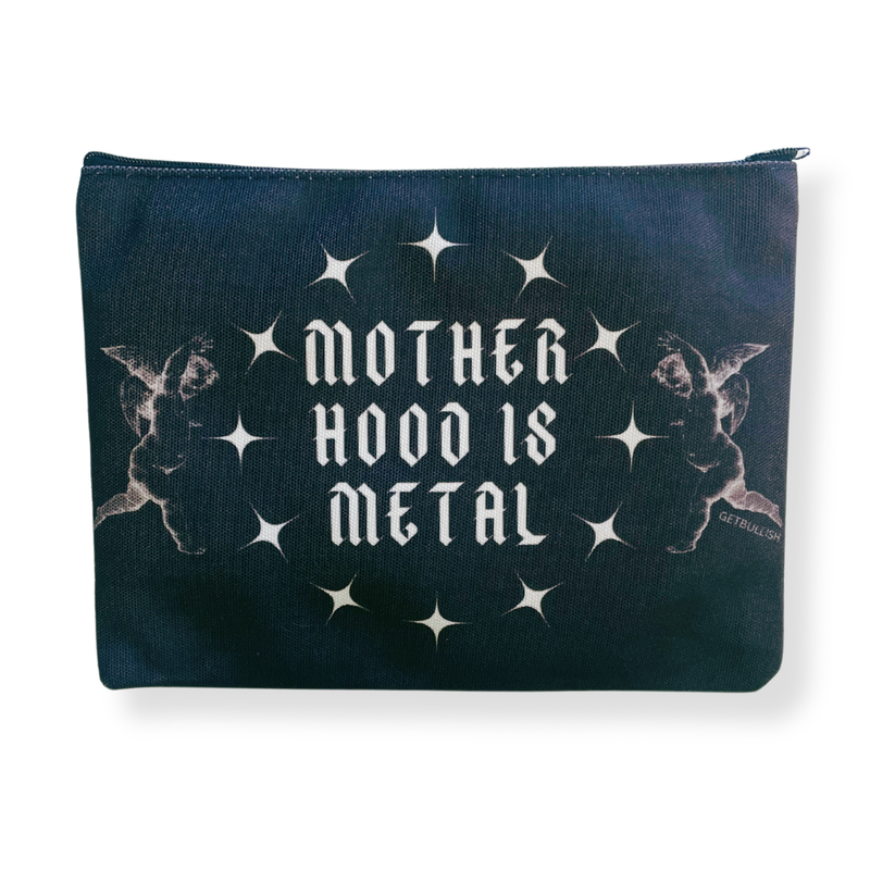 Motherhood is Metal Canvas Zipper Pouch