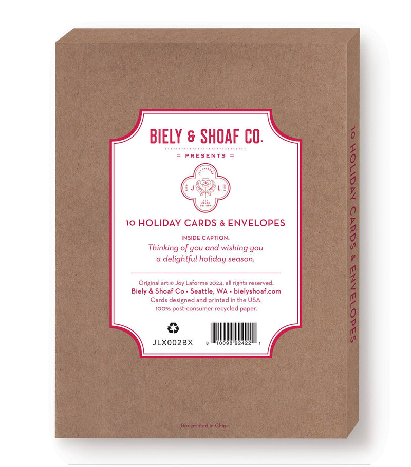 Festive Townhouse Scene Christmas Card Set of 10