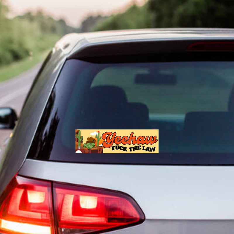 Yeehaw Cowboy Frog Bumper Sticker