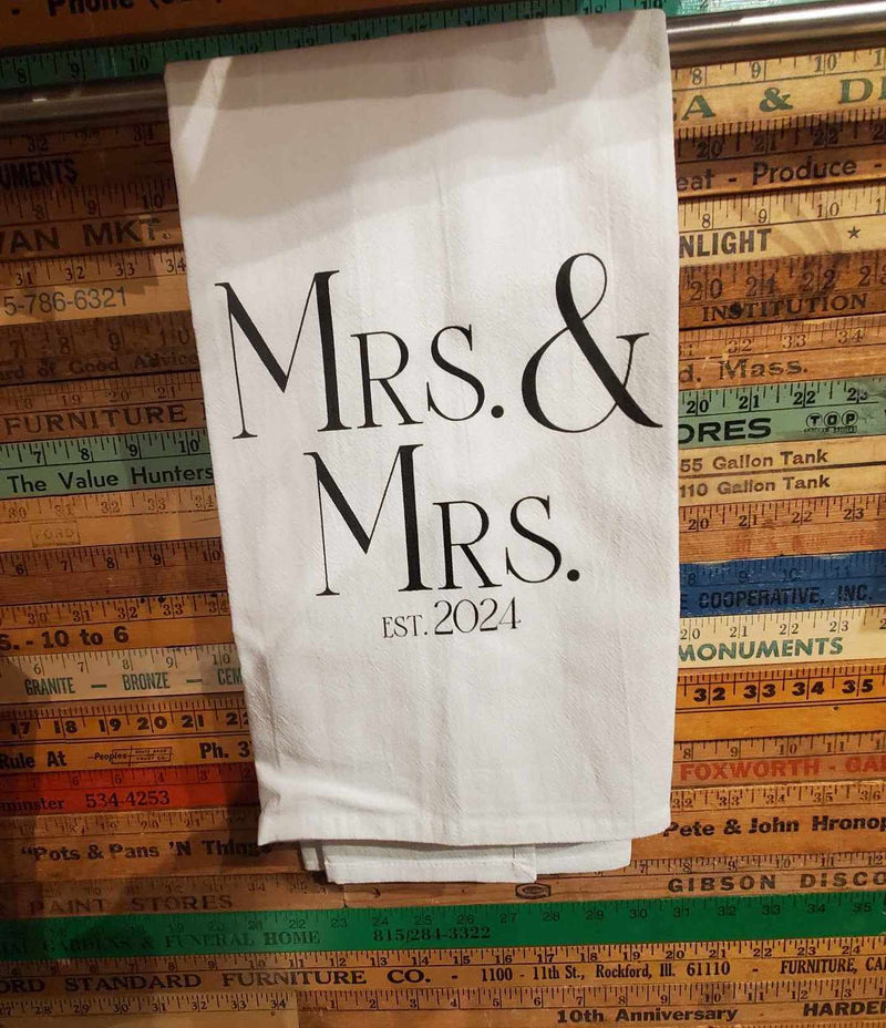 Mrs. & Mrs. Est 2024 Dish Towel