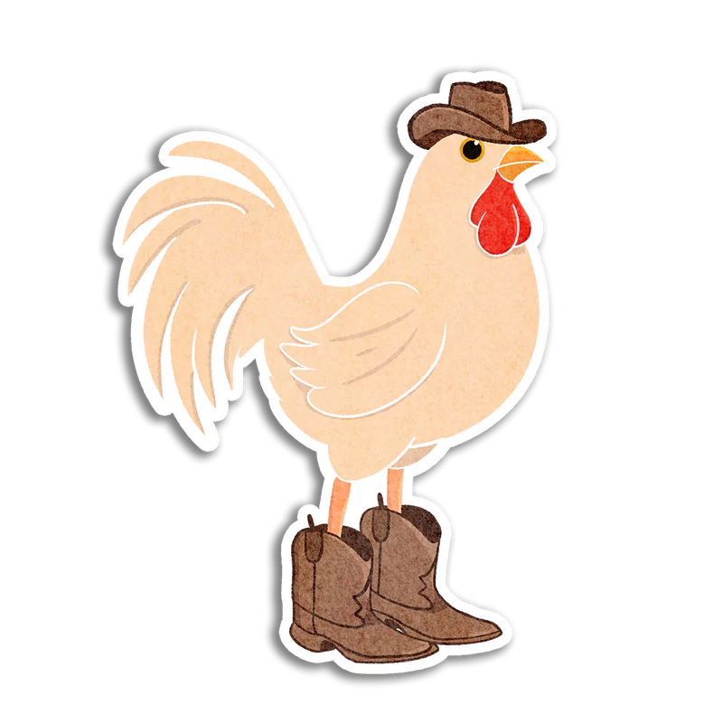 Cowboy Chicken Sticker