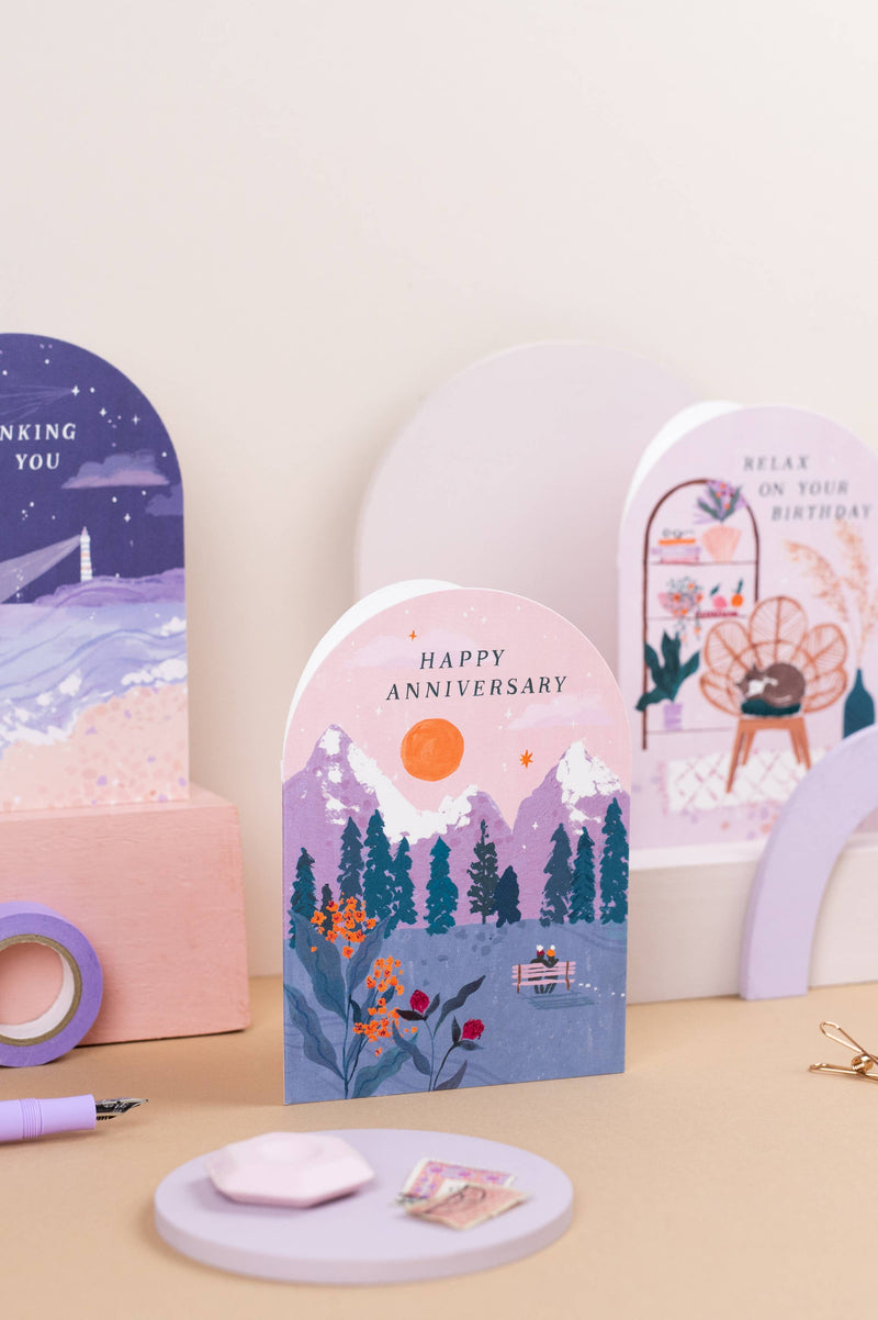 Mountain Sunset Anniversary Card