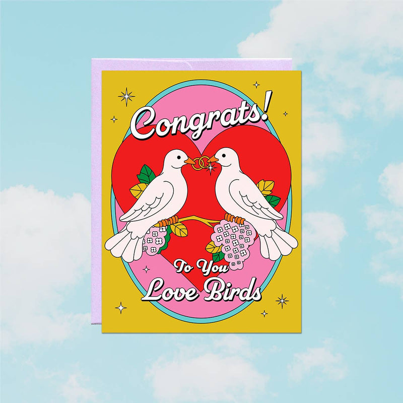 Love Birds Wedding Card