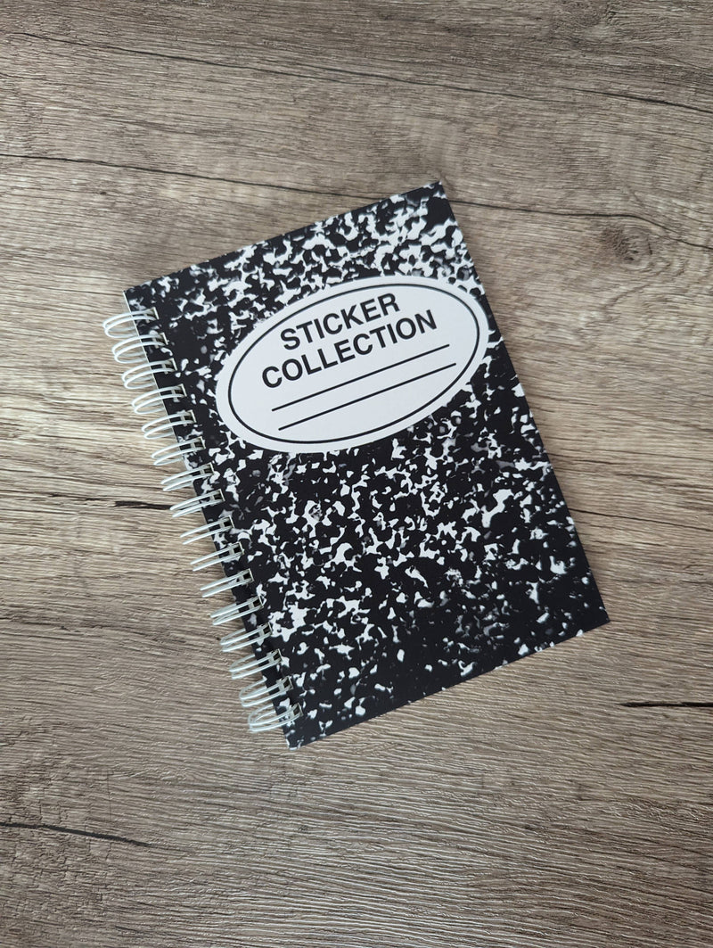 Black Composition Reusable Sticker Book (50 Pages)