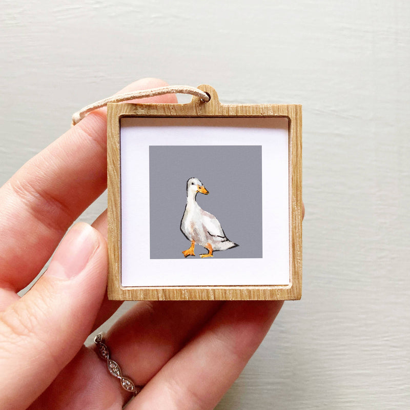 Mini 1" Duck Tiny Watercolor Painting Art Print