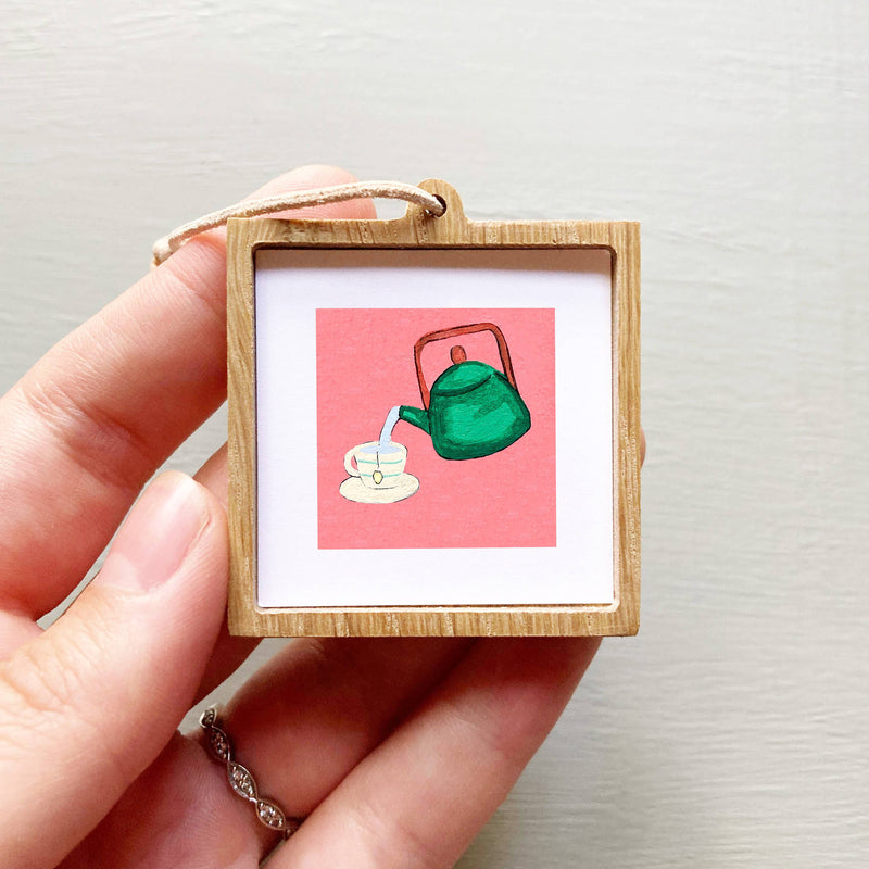 Mini 1" Tea and Teapot Gouache Art Print