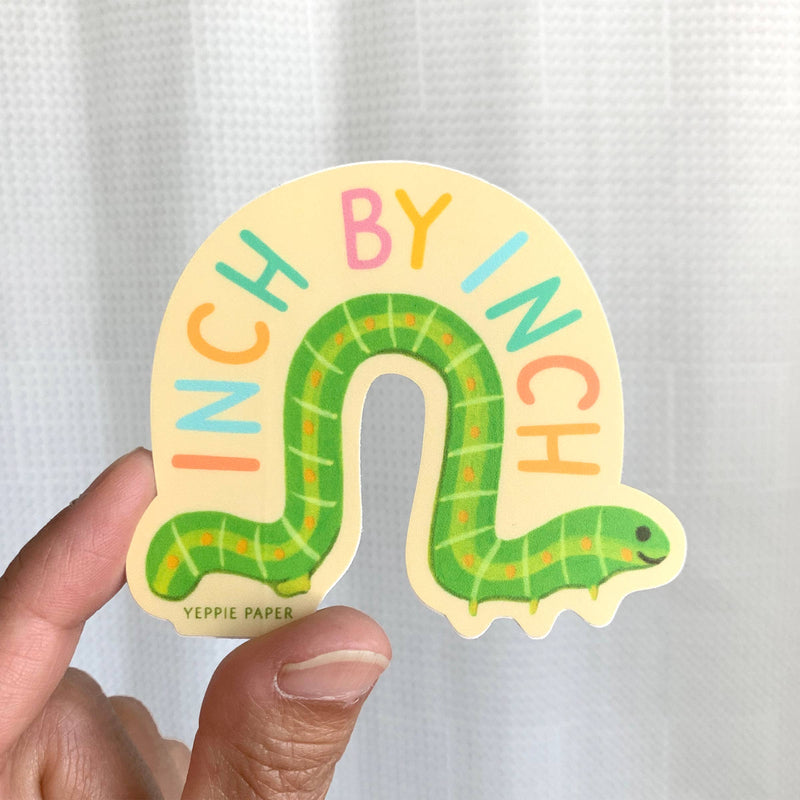 Inch by Inch Worm Sticker