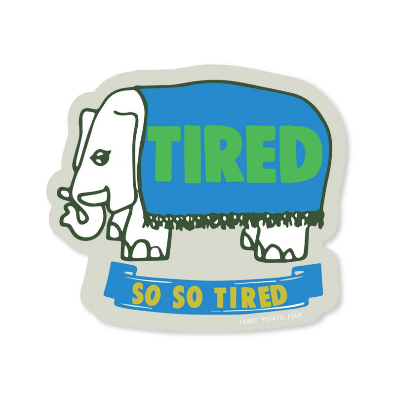 Tired Elephant Sticker