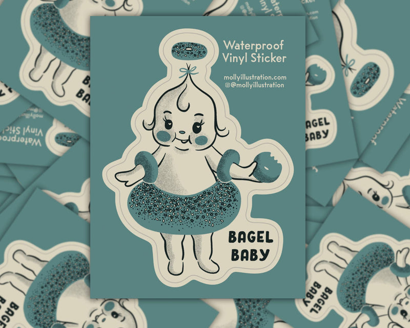 Bagel Baby Kewpie Cartoon Sticker Waterproof Vinyl Sticker