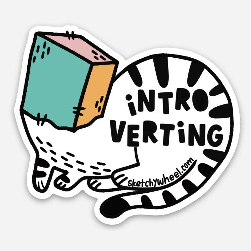 Introverting Cat Sticker