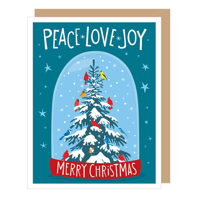 Peace Love Joy Snow Globe Christmas Card Set of 8