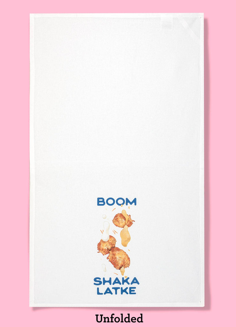 Boom Shaka Latke Hanukkah Kitchen Towel