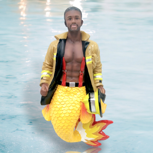 Flaming Bottom Merman Ornament