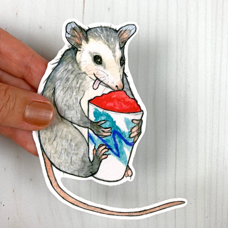 Opossum Water Ice Sticker