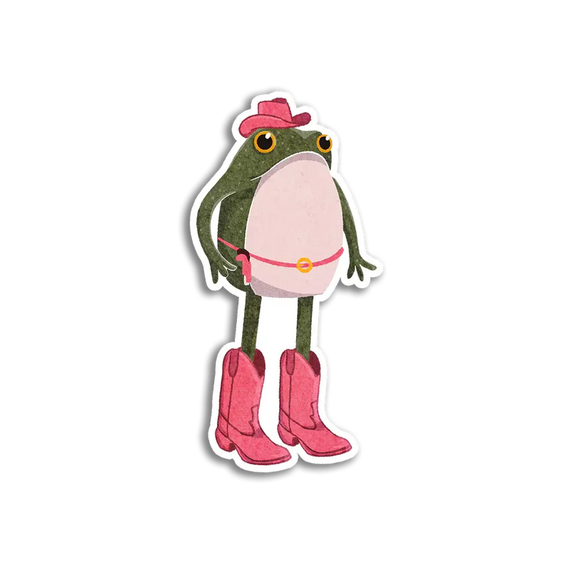 Cowgirl Frog Sticker